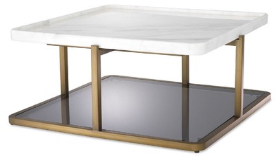 Luxus Designer Edelstahl Marmor Glas Couchtisch Wohnzimmertisch Luxury Designer Stainless Steel Marble Glass Coffee Table Living Room Table
