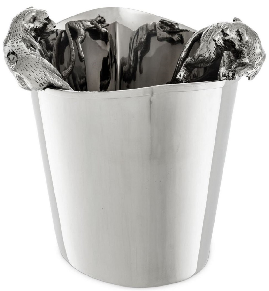 Luxus Edelstahl Weinkühler Designer Sektkühler Champagnerkühler Silber Luxury Stainless Steel Wine Cooler Designer Champagne Cooler Silver