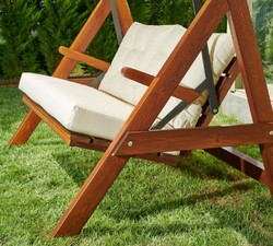 Casa Padrino balançoire Hollywood de luxe crème / marron - Balançoire de jardin moderne résistante aux intempéries avec auvent - Meubles de Patio - Meubles de Jardin