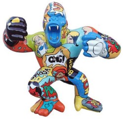 Riesige Garten Deko Skulptur Figur Gorilla Affe Bunt Huge Garden Decoration Sculpture Figure Gorilla Monkey Colorful 