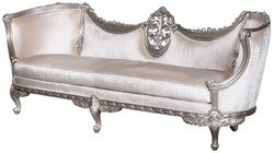 Casa Padrino Luxury Baroque Sofa White / Silver - Noble Handcrafted Living Room Sofa in Baroque Style - Baroque Living Room Furniture - Noble & Magnificent