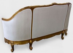 Casa Padrino luxury baroque Living room sofa white / gold - Noble handcrafted antique style sofa - Baroque living room furniture