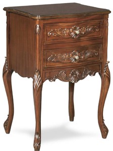 Casa Padrino luxury baroque side table brown - Handmade solid wood bedside table with 2 drawers - Baroque Furniture