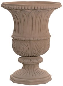 Casa Padrino Baroque Flower Vase Terracotta Ø 40 x H. 52 cm - Handmade Ceramic Vase - Balcony Terrace Garden Decoration in Baroque Style 