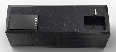 Casa Padrino Luxus Küchenblock aus hochwertigem Marquina Marmor Schwarz 270 x 100 x H. 75 cm - Luxus Marmor Esszimmer Möbel - Hotel Möbel - Luxus Qualität