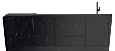 Casa Padrino Luxus Küchenblock aus hochwertigem Marquina Marmor Schwarz 270 x 100 x H. 75 cm - Luxus Marmor Esszimmer Möbel - Hotel Möbel - Luxus Qualität