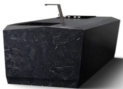 Casa Padrino luxury kitchen block made of high quality marquina marble black 270 x 100 x H. 75 cm - Luxury marble dining room furniture - Hotel Furniture - Luxury Quality