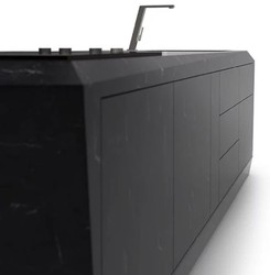 Casa Padrino luxury kitchen block made of high quality marquina marble black 270 x 100 x H. 75 cm - Luxury marble dining room furniture - Hotel Furniture - Luxury Quality