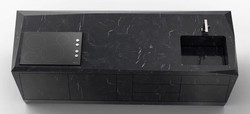 Casa Padrino luxury kitchen block made of high quality marquina marble black 270 x 100 x H. 75 cm - Luxury marble dining room furniture - Hotel Furniture - Luxury Quality