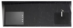 Casa Padrino luxury kitchen block made of high quality marquina marble black 270 x 100 x H. 75 cm - Luxury marble dining room furniture - Hotel Furniture - Luxury Quality