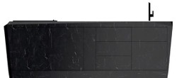 Casa Padrino luxury kitchen block made of high quality marquina marble black 270 x 100 x H. 75 cm - Luxury marble dining room furniture - Hotel Furniture - Luxury Quality