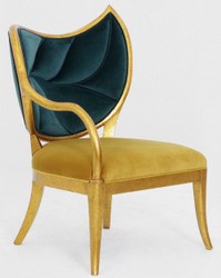 Casa Padrino sillón Art Deco de lujo verde oscuro / oro / oro antiguo - Sillón de madera maciza hecho a mano con tela de terciopelo fino - Muebles de Sala Art Deco