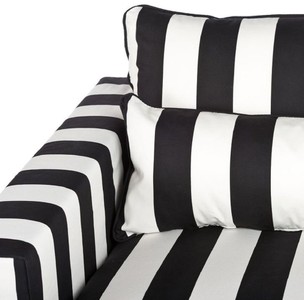 Casa Padrino Sofa Schwarz / Weiß - Modernes Wohnzimmer Sofa mit Streifen - Moderne Wohnzimmer Möbel