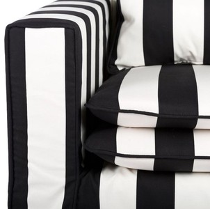 Casa Padrino Sofa Schwarz / Weiß - Modernes Wohnzimmer Sofa mit Streifen - Moderne Wohnzimmer Möbel