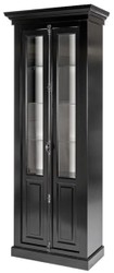 Casa Padrino vetrina in stile country nero / bianco 95 x 45 x A. 242 cm - Vetrina vetrina con 2 ante - Armadio in legno massello - Mobili in stile country