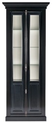 Casa Padrino vetrina in stile country nero / bianco 95 x 45 x A. 242 cm - Vetrina vetrina con 2 ante - Armadio in legno massello - Mobili in stile country