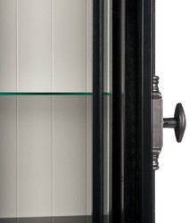 Casa Padrino vetrina in stile country nero / bianco 95 x 45 x A. 242 cm - Vetrina vetrina con 2 ante - Armadio in legno massello - Mobili in stile country
