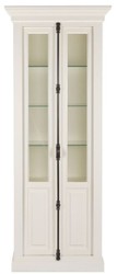Casa Padrino country style display cabinet white 95 x 45 x H. 242 cm - Showcase cabinet with 2 doors - Solid wood cabinet - Country Style Furniture