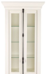 Casa Padrino country style display cabinet white 95 x 45 x H. 242 cm - Showcase cabinet with 2 doors - Solid wood cabinet - Country Style Furniture