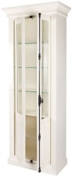 Casa Padrino country style display cabinet white 95 x 45 x H. 242 cm - Showcase cabinet with 2 doors - Solid wood cabinet - Country Style Furniture
