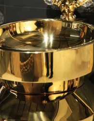 Casa Padrino luxury stainless steel washstand gold 40 x H. 86 cm - Golden Bathroom Furniture - Hotel & Restaurant Collection - Luxury Quality