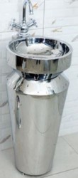 Casa Padrino lavabo de lujo de acero inoxidable plata 40 x A. 86 cm - Mueble de baño plateados - Colección Hotel & Restaurant - Calidad de Lujo