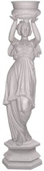 Casa Padrino scultura Art Nouveau di lusso donna con vaso di fiori grigio A. 140 cm - Magnifica statua in ceramica - Figura decorativa fatta a mano - Accessori Decorazione di Giardini e Terrazze