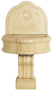 Casa Padrino fuente de pared barroco de lujo beige 85 x 58,5 x A. 146 cm - Fuente de cerámica hecha a mano - Fuente de jardín barroco - Accesorios de decoración barroco