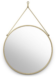 Casa Padrino espejo de pared de acero inoxidable de lujo latón Ø 65 x 3 x A. 97 cm - Espejo de Armario - Espejo de Sala de Estar - Espejo de Dormitorio - Colección de Lujo
