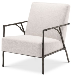Casa Padrino poltrona di lusso naturale / bronzo 63 x 81 x A. 82 cm - Poltrona Soggiorno - Poltrona Hotel - Mobili di Lusso