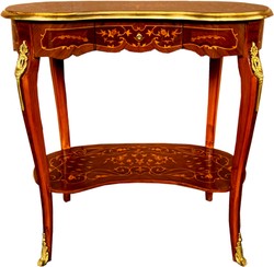 Casa Padrino baroque side table with drawer brown marquetry / gold - antique style console dresser - telephone table - furniture Casa Padrino baroque side table with drawer brown marquetry / gold - antique style console dresser - telephone table - furniture