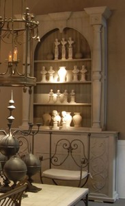 Handgefertigter Luxus Landhausstil Massivholz Schrank Hellgrau Handcrafted Luxury Country Style Solid Wood Cabinet Light Gray