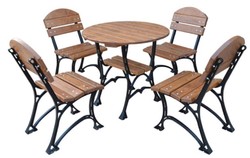 Casa Padrino set di mobili da giardino Art Nouveau marrone / nero - 1 Tavolo da Giardino e 4 Sedie da Giardino - Mobili  da Catering da Terrazze da Giardino