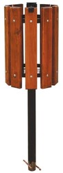Casa Padrino cubo de basura de lujo marrón oscuro / negro Ø 38 x A. 155 cm - Cubo de basura de madera maciza con patas de acero - Cubo de basura de jardín de terraza de catering