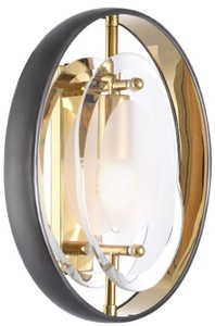 Casa Padrino lampada da parete di lusso nero / oro 22,5 x 10 x A. 29,5 cm - Lampada da parete moderna - Luci di Lusso