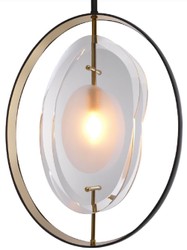 Casa Padrino lustre de luxe noir / or 43 x 11 x H. 58 cm - Lustre moderne avec abat-jour en verre élégant - Collection de Luxe