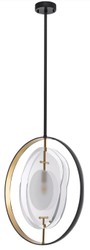 Casa Padrino lustre de luxe noir / or 43 x 11 x H. 58 cm - Lustre moderne avec abat-jour en verre élégant - Collection de Luxe