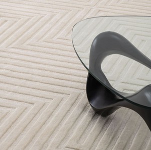 Casa Padrino alfombra de lana de lujo para sala de estar marfil - Varios Tamaños - Alfombra de algodón tejida a mano - Decoración de la sala de estar