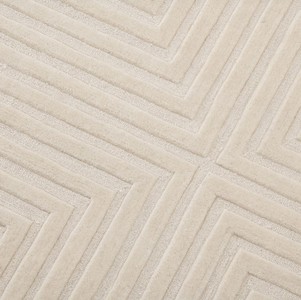 Casa Padrino Luxus Wohnzimmer Woll Teppich Elfenbeinfarben - Verschiedene Größen - Handgetufteter Baumwoll Teppich - Wohnzimmer Deko
