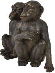 Casa Padrino luxury bronze sculpture chimpanzees monkeys bronze 49 x 21.5 x H. 39 cm - Bronze Figure - Decoration Figure - Decoration Accessories - Luxury Collection