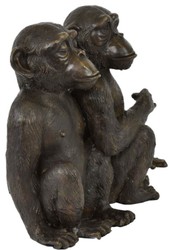 Casa Padrino luxury bronze sculpture chimpanzees monkeys bronze 49 x 21.5 x H. 39 cm - Bronze Figure - Decoration Figure - Decoration Accessories - Luxury Collection