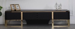 Luxus TV Schrank Fernsehschrank Wohnzimmerschrank Schwarz Gold Luxury TV Cabinet Living Room Cabinet Black Gold 