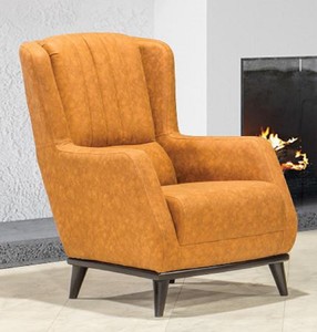 Casa Padrino luxury wing chair light brown / black 80 x 80 x H. 90 cm - Modern living room armchair - Living room furniture