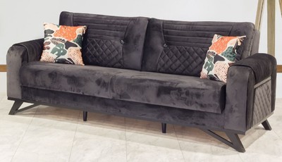 Casa Padrino luxury sofa bed black / gray 215 x 90 x H. 80 cm - Modern living room sofa - Modern living room furniture