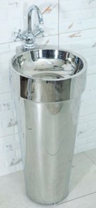 Casa Padrino luxury stainless steel washstand silver 40 x H. 86 cm - Bathroom Furniture - Hotel & Restaurant Collection - Luxury Quality