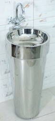 Casa Padrino lavabo da bagno di lusso in acciaio inossidabile argento 40 x A. 86 cm - Mobili da bagno - Collezione Hotel & Restaurant - Qualità di Lusso