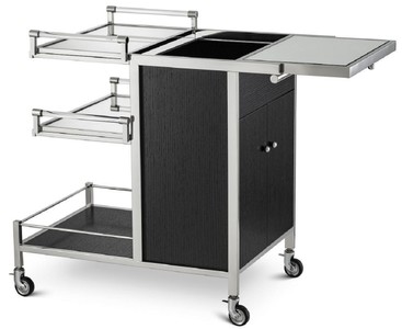 Casa Padrino luxury serving trolley silver / black 94.5 x 54 x H. 83.5 cm - Hotel Restaurant Catering Trolley - Luxury Accessories