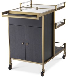 Casa Padrino carrello da portata di lusso ottone / nero 94,5 x 54 x A. 83,5 cm - Carrello Gastronomia Ristorante Hotel - Accessori di Lusso
