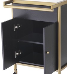 Casa Padrino carrello da portata di lusso ottone / nero 94,5 x 54 x A. 83,5 cm - Carrello Gastronomia Ristorante Hotel - Accessori di Lusso