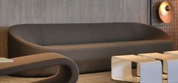 Casa Padrino Sofá de Diseño Gris 315 x 82 x A. 70 cm - Sofá de Salón - Sofá Loft - Sofá de Hotel - Sofá de Vestíbulo - Calidad de Lujo